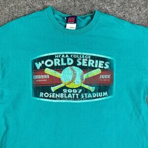 Step Ahead NCAA World Series T-Shirt Men's L Teal Rosenblatt Stadium Staff